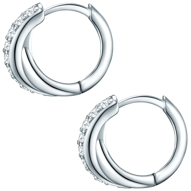Meet the everyday trott with a fashionable refresher cure by choosing this exquisite ear screola couple from Rafaela Donata. Made from fabulous and everyday 925 sterling silver and provided with long -lasting start -up protection, the creoles are the ideal companion for every day. They appear particularly interesting due to their extraordinary X-shape in the front area, which, due to the careful glossy polish and the scrapped zirconia crystals, looks extremely vivid. This uncomplicated fashion all-rounder is rounded off with a practical folding mechanism that makes mating into child's play.