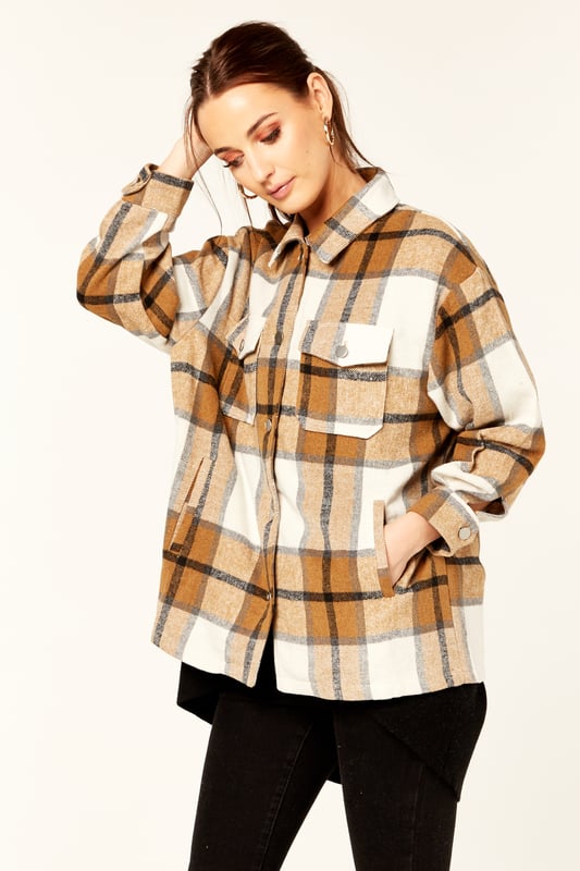 It's time to welcome the shacket into your wardrobe. Gini London is the all-purpose lightweight layer that'll solve all those pesky wardrobe problems in a cinch. Check print will give fresh buttoned up look  as a shirt and also can be effortlessly cool undone as a jacket. Girls get ready to exude a seriously cool fashion-girl look that is so right now.
