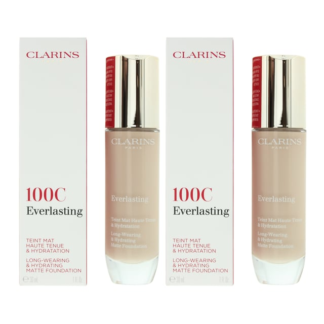 The Clarins Everlasting Long-Wearing & Hydrating Foundation is a premium makeup product designed to provide exceptional coverage, long-lasting wear, and skin hydration. The foundation provides buildable coverage that allows you to achieve a natural-looking finish while concealing imperfections, redness, and uneven skin tone. It helps create a smooth canvas for the rest of your makeup. The formula is lightweight and comfortable to wear, ensuring that it doesn't feel heavy or cakey on the skin. It allows your skin to breathe while still providing excellent coverage.