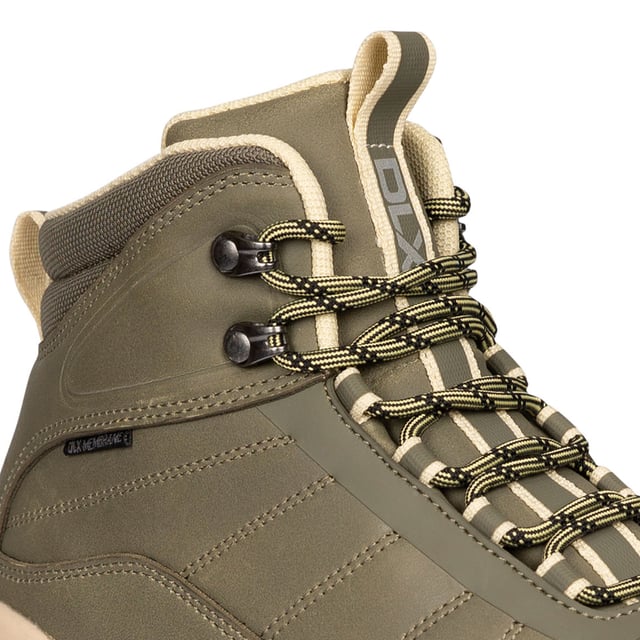 Upper: Grosgrain, PU (Polyurethane). Lining: Textile. Insole: Moulded. Midsole: Phylon. Outsole: Durable, Phylon, Rubber, Traction Grip. Fabric Technology: Breathable, Waterproof. Gusseted Tongue, Padded Collar, Padded Tongue, Pull Tab, Reflective Detail. Flat. Cut: Ankle. Design: Text. Toe Style: Round. Fastening: Lace Up, Loop.