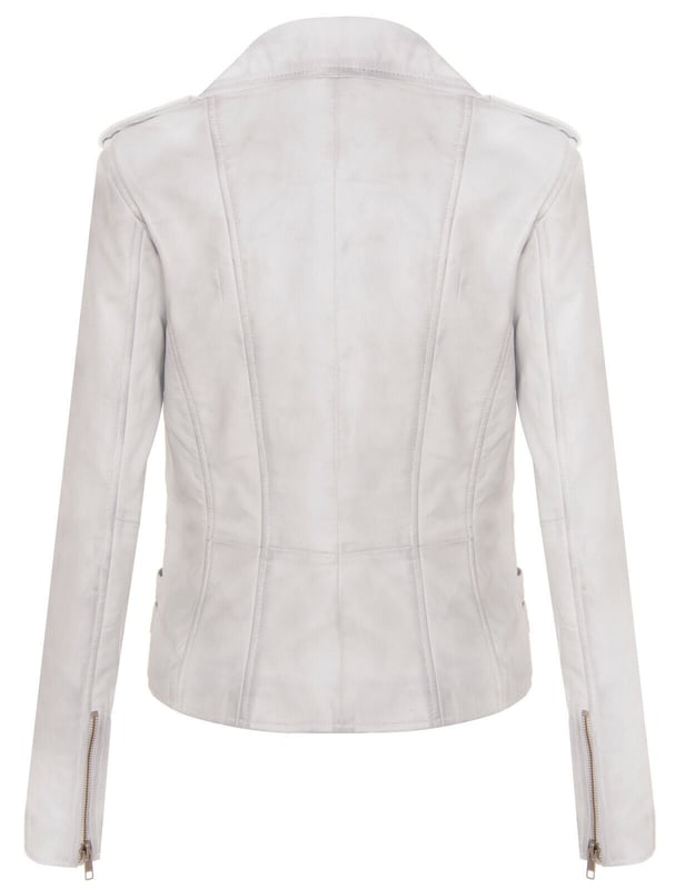 Introducing our best-selling double-breasted biker jacket, a true epitome of style and functionality. Crafted with precision, this jacket is designed to enhance your wardrobe with its sleek features and silhouette, ensuring you stand out effortlessly. Here's why it's a must-have:  
Distinctly Stylish: The jacket's sleek design creates a distinct and fashionable appearance that's perfect for any occasion.
 
Ample Storage: Featuring multiple zip pockets on the front, this jacket not only adds character but also provides extra storage for your essentials.
 
Flamboyant Details: The wide notched lapel and shoulder epaulettes add a touch of flamboyance, fastened down securely with press studs for a polished look.
 
Tailored Fit: Buckle tabs at the hips allow for a comfortable, tapered fit, accentuating your silhouette, complemented by the jacket's slim design. Color Variety: Available in a wide array of colors, you can choose the one that matches your personal style.  Crafted from 100% premium ultra-soft nappa leather and lined with a premium polyester blend, this jacket offers both luxury and comfort. With an off-centered YKK zip fastening, this jacket is as functional as it is stylish, making it a versatile addition to your wardrobe