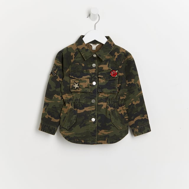 River island camo shacket clearance
