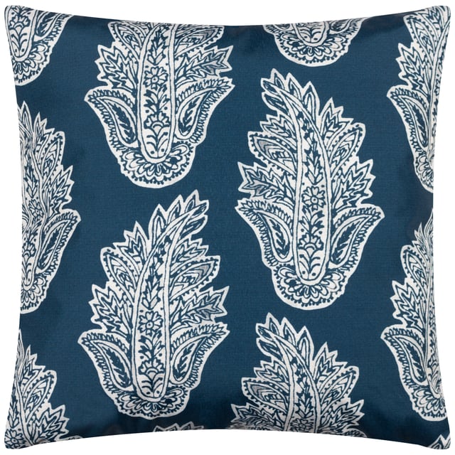 A splendidly designed outdoor cushion which is adorned with delicately printed flowers and fronds in a sublime paisley print, on a bold coloured background. The reverse boasts the same design but in inverted colours, so you have a choice of two styles to employ. All printed on durable UV and water resistant Polyester fabric, to create a stylish addition to your outdoor space for those long, hot sunny days in the garden.