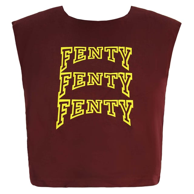 Puma x Rihanna Fenty Sleeveless Cropped Crew Neck Top Burgundy Womens 575875 01