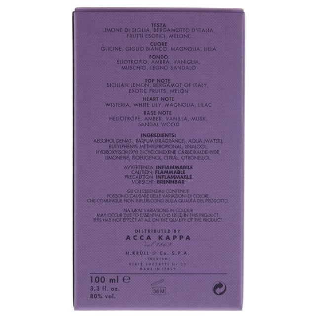 Acca Kappa Wisteria Eau de Parfum 100ml Spray For Her