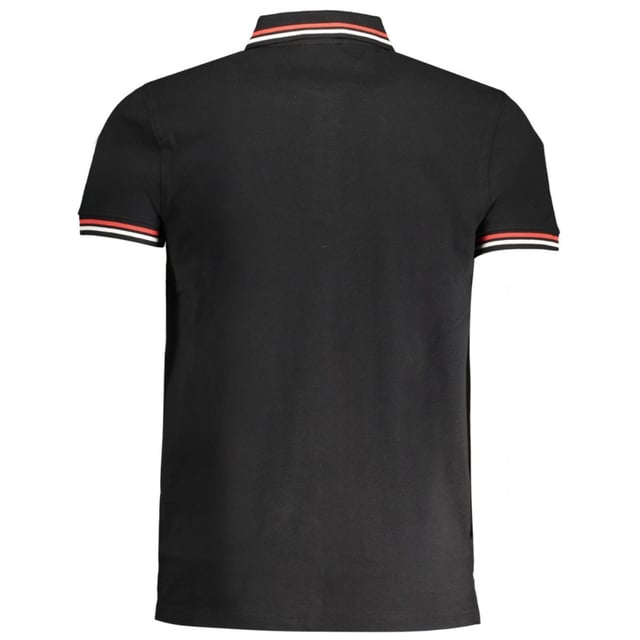 Blijf comfortabel en modieus in dit poloshirt uit de Cavalli-klasse., Kraag, Korte mouwen, 100% katoen, Normale pasvorm, Valt normaal, Zwarte polo