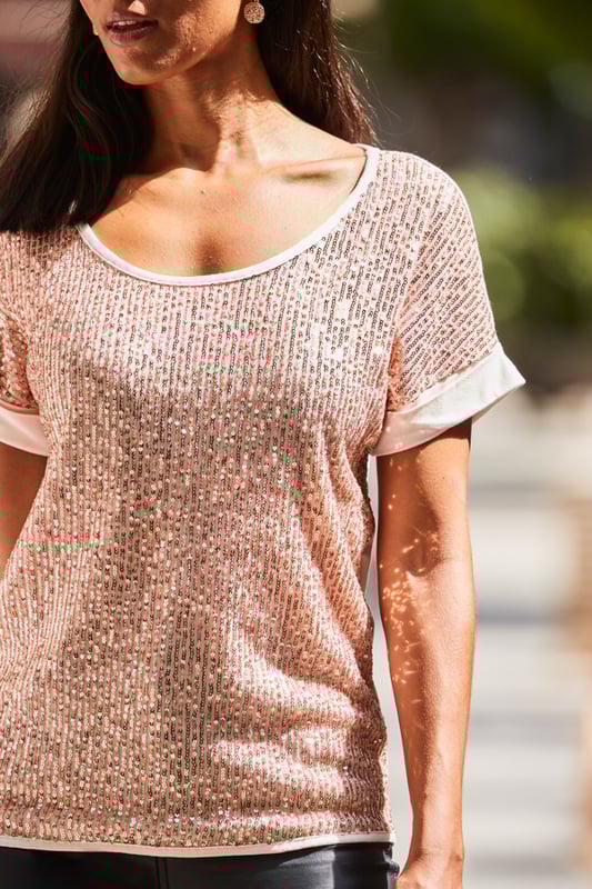 Rose gold sparkle shirt deals