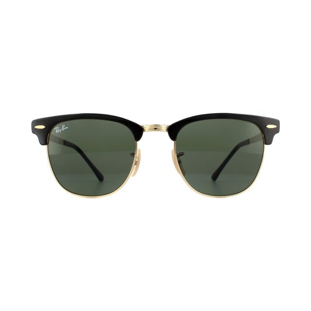 Ray-Ban Sunglasses Clubmaster Metal RB3716 187 Gold Top On Black Green is an updated version of the iconic clubmaster style with an all-metal frame for a modern contemporary finish with excellent durability also.