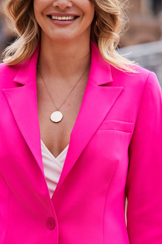 Hot pink longline blazer store