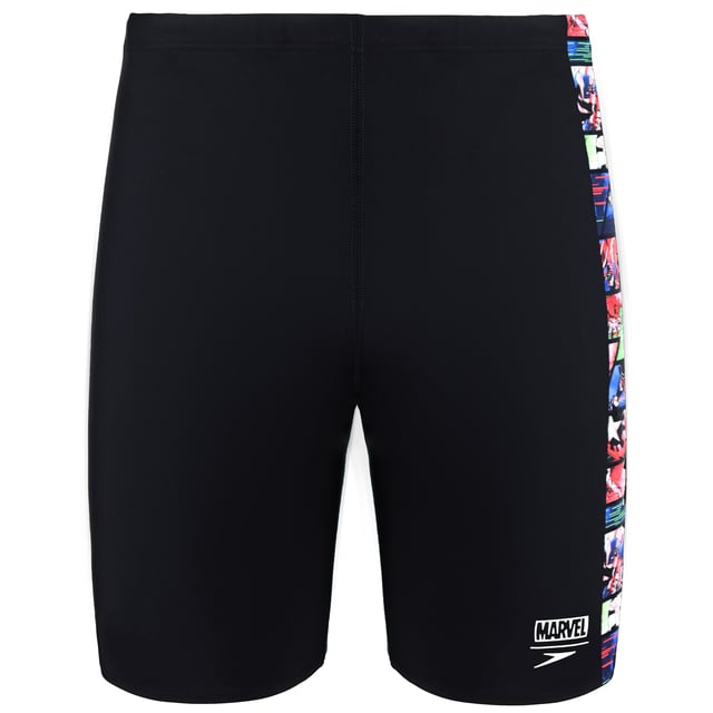 The Speedo Marvel Allover Panel Jammer swimsuit has a comfortable and secure fit. They include an internal cord and are designed with Endurance 10 fabric that is soft to the touch and retains shape. 
Features: 
- Secure fit: the internal drawstring allows you to adjust the trousers 
- Greater resistance to chlorine than standard bath fabrics 
- Form of retention: the fabric is stretched so you can enjoy your bath without feeling restricted 
- Sun protection - UPF 50+