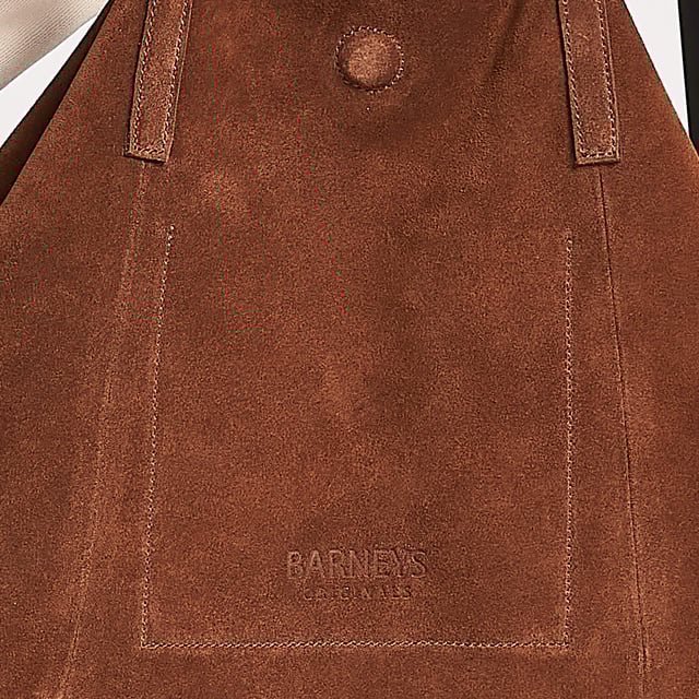 Barneys Originals real cow suede tote bag. Features a magnetic clasp fastening and two sturdy shoulder straps. Spacious and practical—perfect for an everyday work bag.