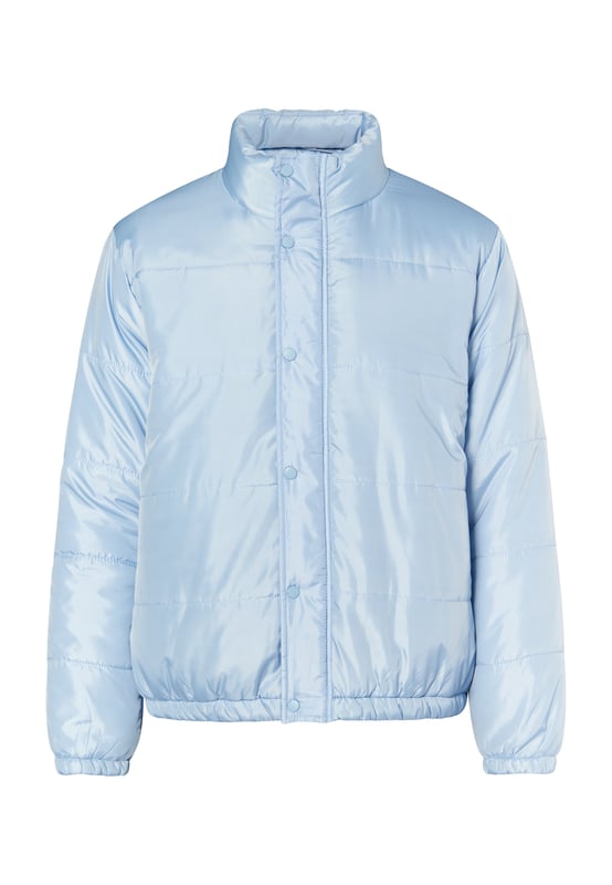 Licht, gewatteerd en met een zachte glans presenteert Mo dit gewatteerde blousonjack voor het komende herfst-winterseizoen. De hoge opstaande kraag biedt bescherming, evenals de verborgen ritssluiting met drukknoopsluiting. De elastische manchetten zorgen voor een ideale pasvorm en zorgen voor de finishing touch.  Jas