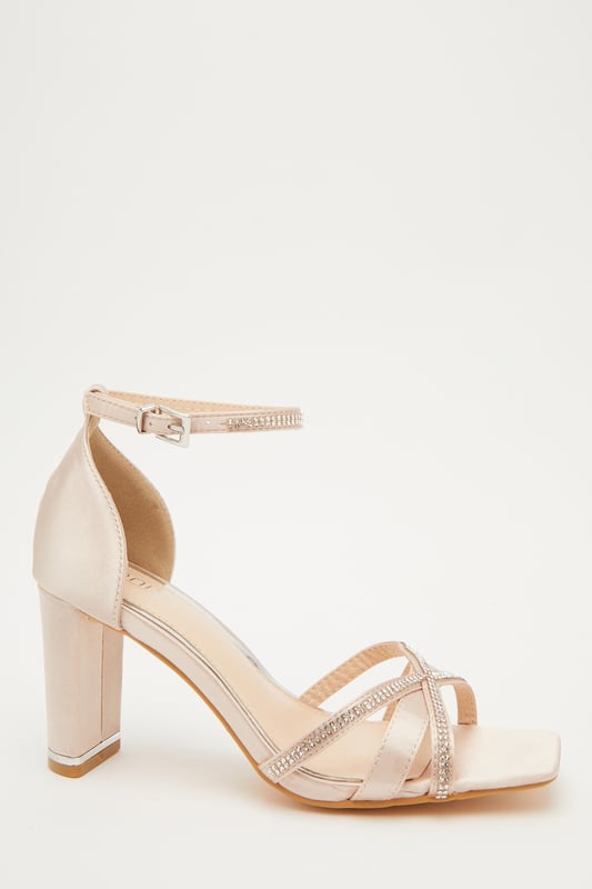 Champagne sales satin sandals