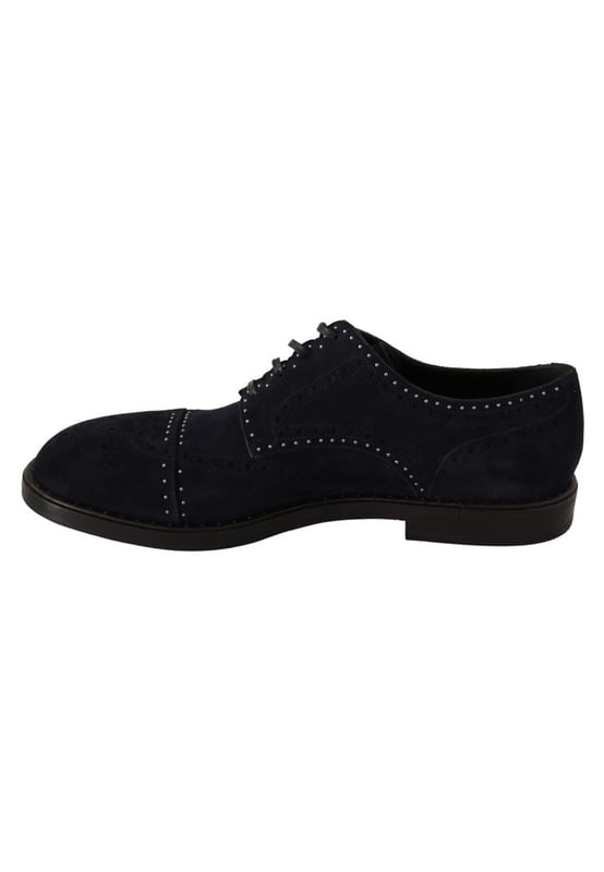 Dolce & Gabbana Men's Blue Suede Leather Derby Studded Shoes Brand new with tags
100% Authentic Dolce & Gabbana
Lace-up derby shoes
Blue color with silver studs
Round toe
Leather sole
Made from 100% suede
Rubber soles for added comfort
Prominent logo details
Exclusively made in Italy
High craftsmanship
Material: 100% Suede