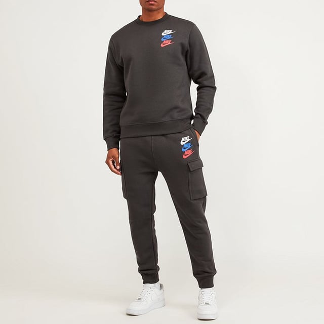 Mens dark on sale grey nike tracksuit