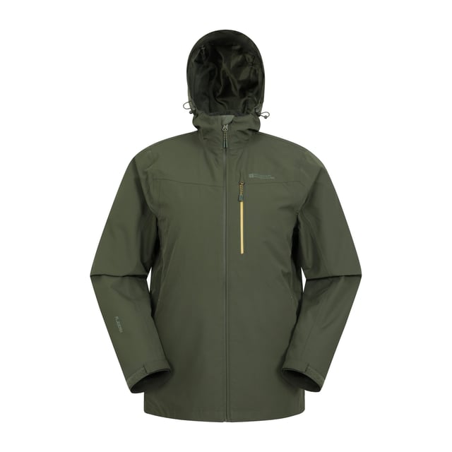 100% Polyester. Design: Colour Block, Contrast Detail, Logo. Fabric Technology: Breathable, IsoDry, Waterproof. Neckline: Hooded. Sleeve-Type: Long-Sleeved. Mesh Lining, Underarm Zips. Cuff: Touch Fastening Tab. Hood Features: Grown On Hood, Toggle Adjuster. Pockets: 2 Side Pockets, 1 Chest Pocket, Zip. Fastening: Full Zip. Waterproof Rating: 10000mm. 5000g/m¬≤/24hrs. Hem: Adjustable. XXS: 34 in. 3XL: 53 in.