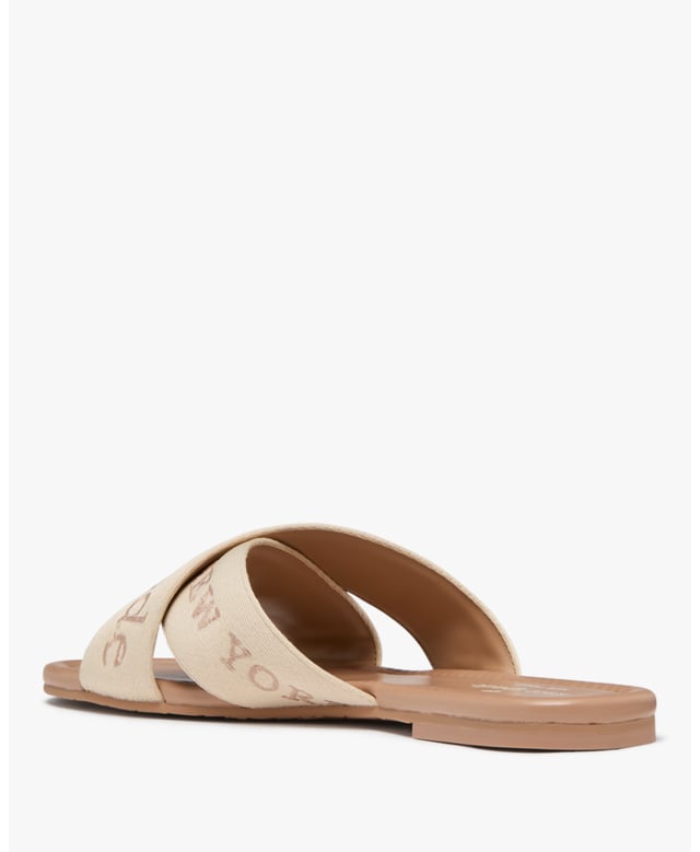 We Love A Good Sandal That's Both Cute And Versatile. It's Also A Fantastic Way To Show Off Your Fresh Pedi., Piper Webbing Slide Sandal, Round Toe, 0.6Cm Heel