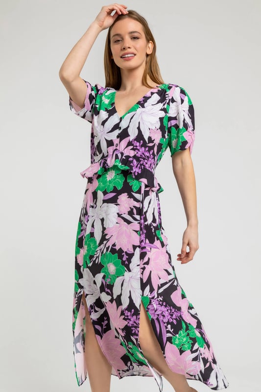 Floaty floral midi dress discount