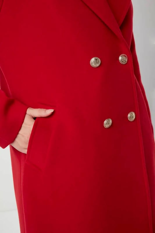 Coat With Buttons in Red