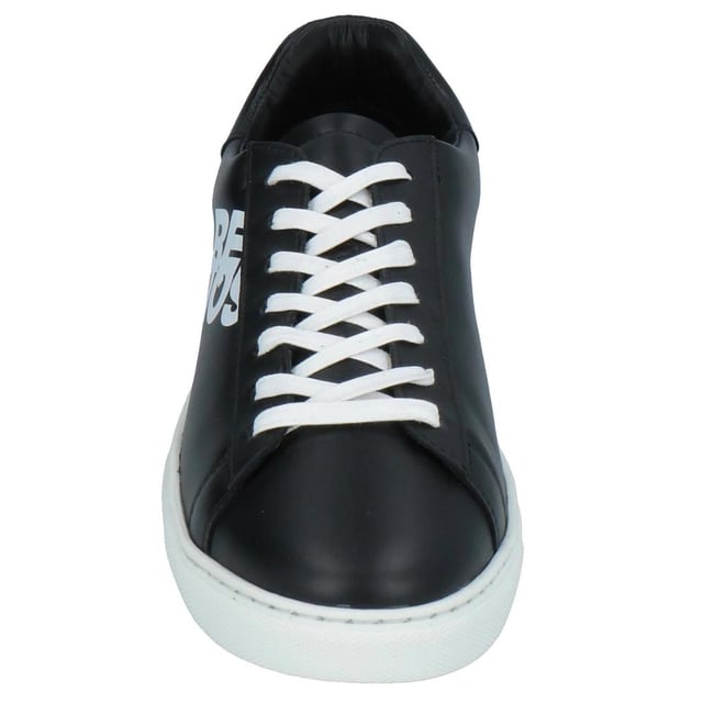 Zapatillas negras con logo reflejado de Dsquared2. Zapatillas de deporte negras con logotipo de la marca Mirrored2 de Dsquared2. Zapatilla deportiva de corte bajo, fabricada en Italia. Suela de goma, parte superior 100% cuero. Suela de marca. SMN0005 01501675 M063