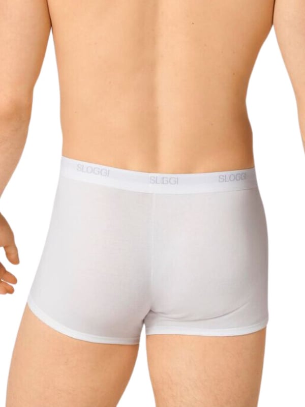 Sloggi Mens Basic Shorts C2P. Pack of 2. Cotton rich underwear with an elasticated waistband and terry lining. This product is machine washable.