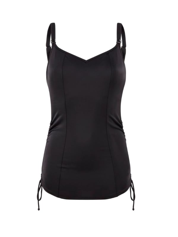 Anya Baloconette Tankini. Tankini top with underwired cups and gathered sides, for a slimming effect. This product is recommended as hand wash only, with similar colours.