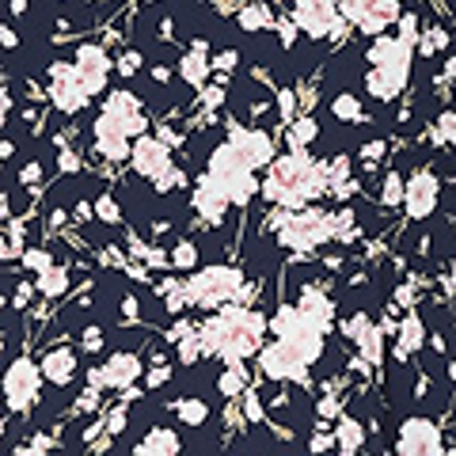 Mela Navy Floral Halter Neck High Low Dress