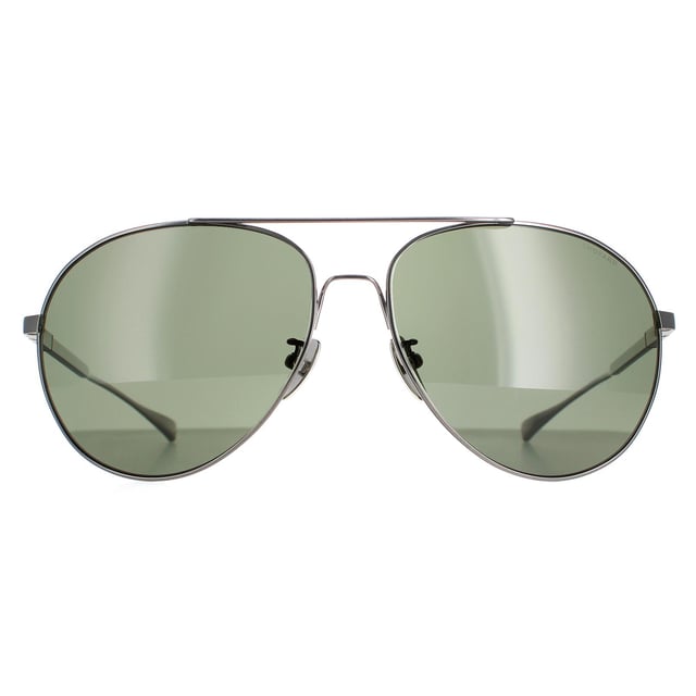 Las gafas de sol Chopard Aviator Men's titanium gunmetal grey green polarised Schd57m son un clásico estilo aviador fabricadas en metal de LIGTHWEight. Las patillas ajustables Noe ofrecen un ajuste personalizado. El logotipo de Chopard aparece en las patillas delgadas para dar autenticidad a la marca.
