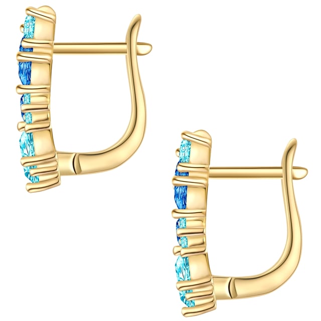 Simply wow: This is how these hoop earrings from the Rafaela Donata label sum up. The design motto is “glamour” and is implemented with a lavish patchwork trimming of faceted zirconia crystals in different sizes, shapes and color nuances. The result is real eye-catchers on the earlobes that add a sparkling touch to any outfit. The hoop earrings are made from 925 sterling silver and refined with 14-carat yellow gold - ideal for all fashionistas who prefer the warm, shimmering precious metal nuance. A practical folding closure ensures a high level of comfort and is easy to put on and take off.