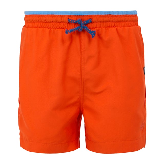 Regatta Childrens/Kids Skander III Plain Swim Shorts (Tangerine Tango) 100% Recycled Polyester. Fabric: Microfibre. Design: Logo, Plain. Pockets: 2 Side Pockets. Fastening: Pull-On. Fabric Technology: Durable, Lightweight, Quick Dry. Side Slits. Please Note: Ages 5-6 Years And Above Have Inner Mesh Liner. Waistline: Drawcord, Elasticated.