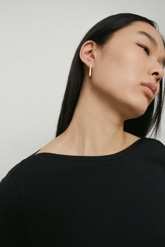 Slash Neck Short Sleeve Top