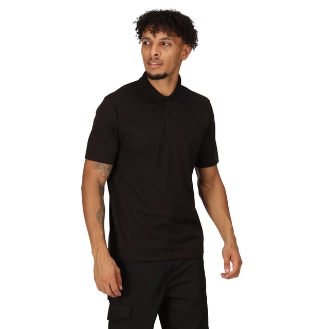 65% Polyester, 35% Cotton. Fabric: Pique. Design: Plain. Neckline: Polo Neck, Turn Down Collar. Sleeve-Type: Short-Sleeved. Fabric Technology: Hardwearing. 3 Button Placket.
