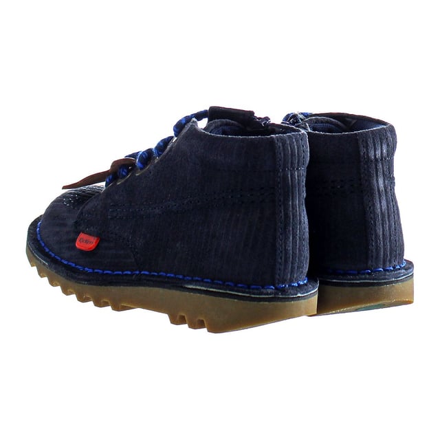 Kickers Kick Hi Lace-Up Botas para niños de piel lisa azul 1 15911