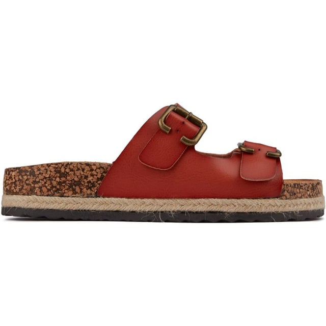 Damesbruine Solesister peppa-voetbedsandalen, vervaardigd met synthetisch materiaal en een synthetische zool. Kenmerken: touwdetail op de buitenzool, synthetische voering en sok en comfortabel voetbed.