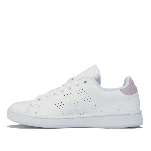 Women's adidas Advantage Trainers in White Womens adidas Advantage Trainers in cloud white - light granite.<BR><BR>- Leather upper.<BR>- Lace up closure. <BR>- Padded collar and tongue.<BR>- Woven adidas linear brand patch on tongue.<BR>- Perforated 3-Stripes to sides.<BR>- Contrast heel patch with debossed adidas linear branding.<BR>- Comfortable textile lining.<BR>- Removable cloudfoam comfort sockliner.<BR>- Rubber outsole.<BR>- Leather and synthetic upper Synthetic and textile lining Synthetic sole.<BR>- Ref: F36481