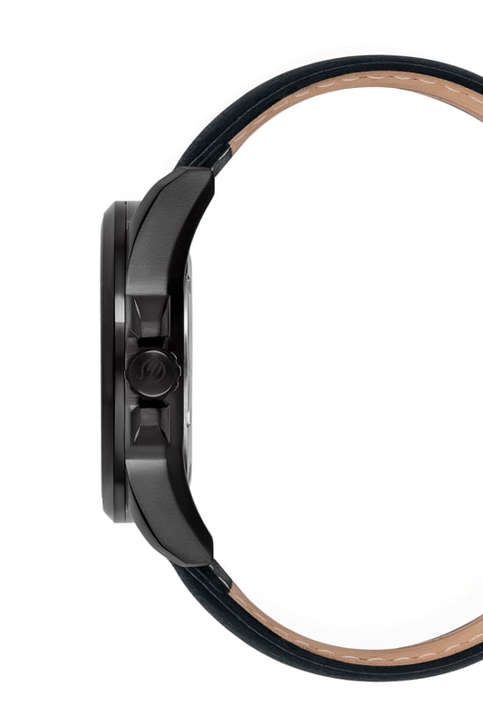 This Orphelia Eddington Multi Dial Watch for Men is the perfect timepiece to wear or to gift. It's Black 44 mm Round case combined with the comfortable Black Genuine Leather watch band will ensure you enjoy this stunning timepiece without any compromise. Operated by a high quality Quartz movement and water resistant to 3 bars, your watch will keep ticking. SOPHISTICATED DESIGN: ORPHELIA Eddington Multi dial watch with a Miyota Quartz movement includes a Date and 24-hour display and has an expensive leather strap. This watch features Luminous Hands & Numerals. Wear this Special designed watch daily as a polished yet functional finish PREMIUM QUALITY: By using high-quality materials  Glass: Mineral Glass  Case material: Stainless steel  Bracelet material: Leather - Water resistant: 3 bars COMPACT SIZE: Case diameter: 44 mm  Height: 12 mm  Strap- Length: 22 cm  Width: 20 mm. Due to this practical handy size  the watch is absolutely for everyday use-Weight: 88 g