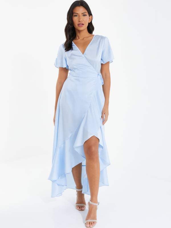 Pale blue wrap dress 2025