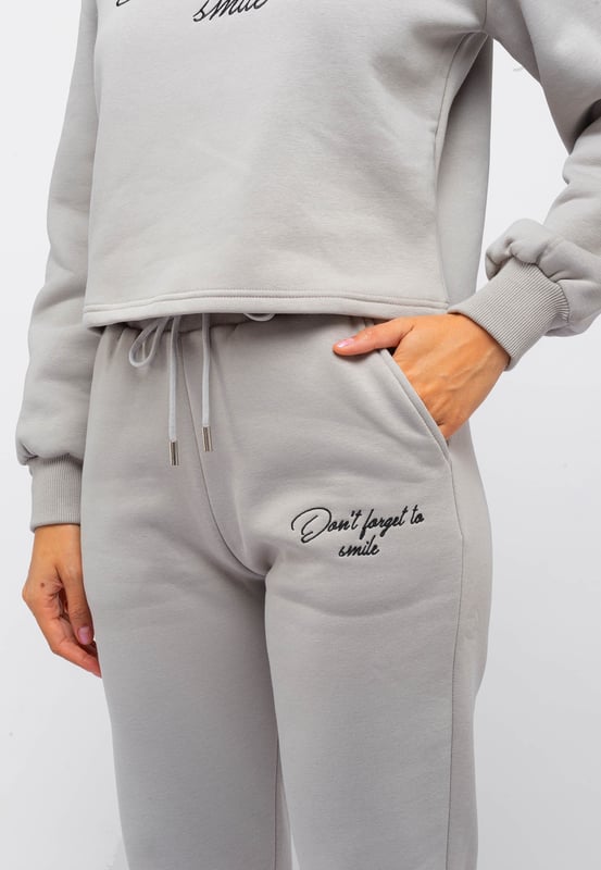 Tom Barron Damen Freizeit-Trainingsanzug-Set mit Smile-Stickerei