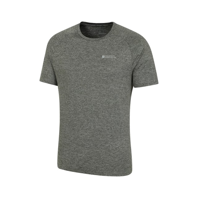 80% Nylon, 16% Polyester, 4% Elastane. Design: Logo, Striped. Neckline: Crew Neck. Sleeve-Type: Short-Sleeved. Fabric Technology: Breathable, IsoCool, Isotherm, Lightweight, Moisture Wicking, Quick Dry, Sun Protective. Sun Rating: UPF 50+.