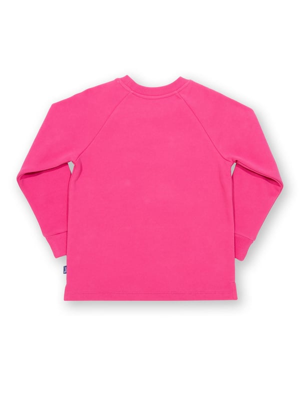 Hooray for today! Kite's let's go sweatshirt is the perfect companion for time spent adventuring and exploring. Stylish and practical with a lovely camper van appliqué on super-soft carmine pink brush back sweat fabric. What are you waiting for? Let's go!