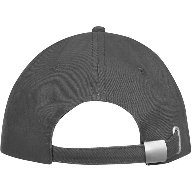 6 panel. Six ventilation eyelets. Size adjuster with metal buckle. Contrast sandwich peak on certain colours. Material: 100% thick brushed cotton. One size.
