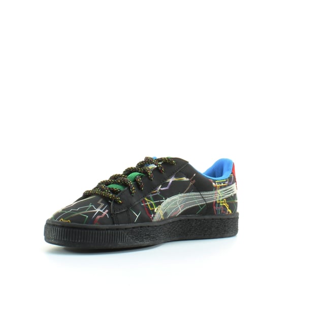 Puma Basket x Dee y Ricky Black Leather Mens Papacers 361498 01