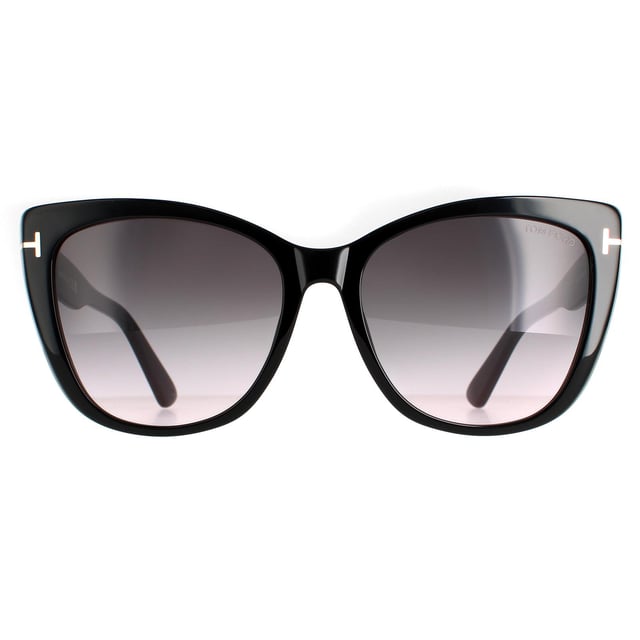 Tom Ford Cat Eye Womens Shiny Black Smoke Gradient FT0937 Nora zonnebrillen zijn een prachtig kattenoogontwerp gemaakt van dikke acetaat en verfraaid met het Tom Ford T -logo op de tempels.