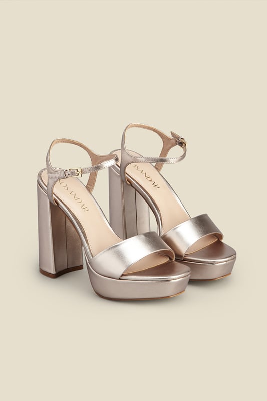 Rose gold block heel platform hotsell