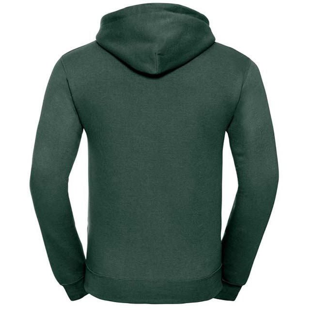 Ultra contemporary hooded sweat in premium 3 layer fabric for a fuller, more substantial and luxurious hand feel.  Coverseamed armholes, cuffs and hem.  Coverseam around hood.  Herringbone neck tape.  Flat, chunky drawcords.  MP3 access.  Buttonhole eyelets.  Front facing shoulder seams.  Premium finishing.  Suitable for 40° wash and tumble dry.  Weight: 280g/m². Fabric: 80% combed ring-spun cotton 20% polyester. RUSSELL COLLECTION - a variety of Mens and Womens corporatewear in a wide range of styles,  colours and sizes.