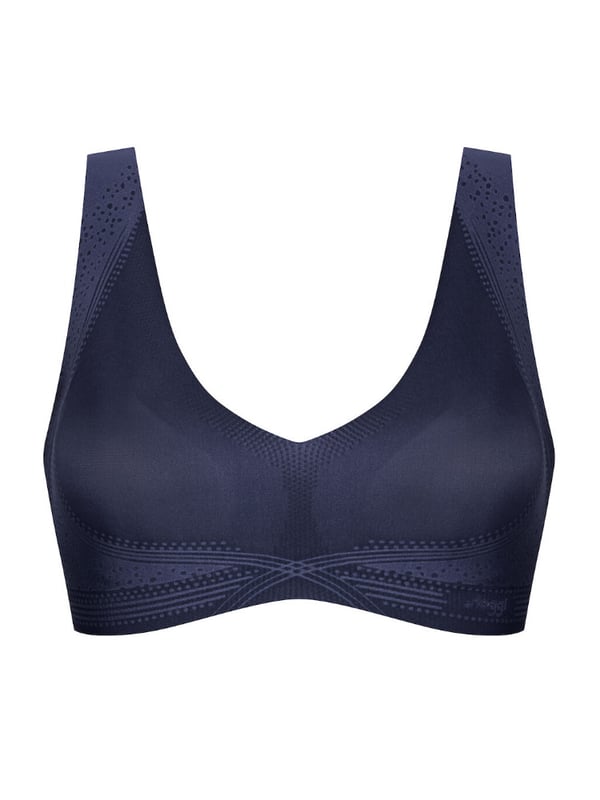Sloggi ZERO Feel range is made from a luxuriously soft, lightweight fabric made from multi-stretch Japanese fabric for an ‘unfeelable feeling’ and complete comfort.  Featuring flat edges and flat dot-bonded seams for an invisible and no VPL look under clothing. This bralette features soft removable padded cups for a flattering fit.  Complete with re-enforced dot-bonding on the straps and on the under bust band. The laser cut printed sections offer extra support where needed. Perfect for everyday wear and ultimate comfort as the fabric does not dig in. Please note the laser cut pattern is not as vivid as seen in the photos. Size Guide: XS (8), S (10), M (12), L (14), XL (16).