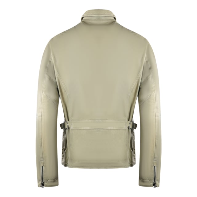 Parajumpers Truman Leather London Fog Beige Leather Jacket. Stay warm and stylish in the Parajumpers beige Coat. This luxurious Mens coat is crafted with Goatskin, with insulated fabric that retains heat and protects against the elements. Don't sacrifice style for comfort - make a statement!. Upper Matierl: 100% Goatskin. Zip Closure. Collar Neck. Style Code: Truman Leather 233