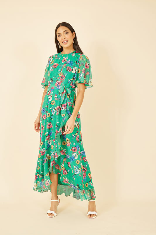 green emerald velvet dress Prettiest 1970s Hanae Mori Green & Tropical Bird Printed Caftan Dress –  Shrimpton Couture main image 0