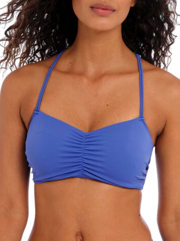 Freya Jewel Cove Underwired Bralette Bikini Top. With hidden underwire, lined cups and centre front gathering and side seam. Concealed stitching and convertible fully adjustable straps. Product is made of 84% Nylon/Polyamide, 16% Elastane and is recommended hand-wash only.