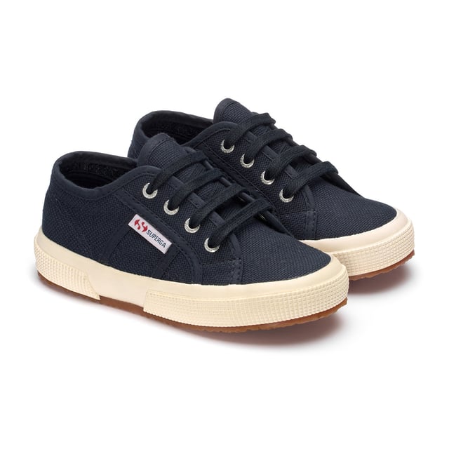 Superga Childrens Kids 2750 Jcot Leather Trainers Navy